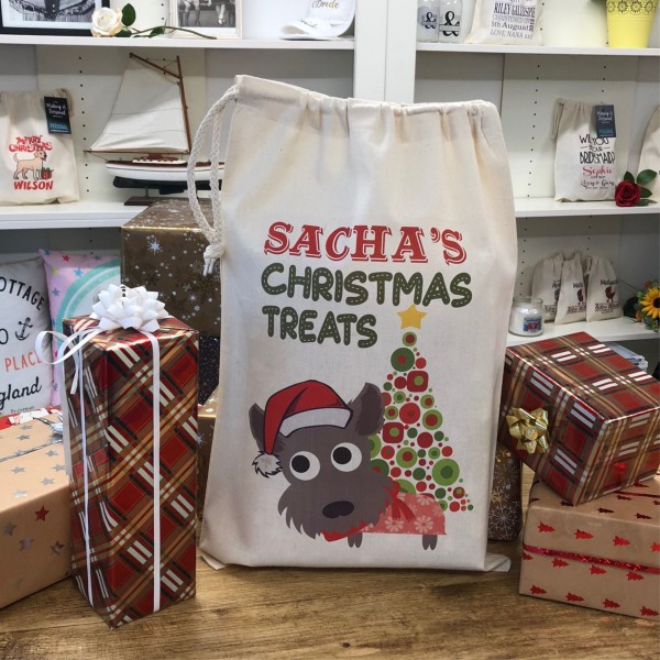 Personalised Dog Santa Sack - Cairn Terrier - Sacha Design
